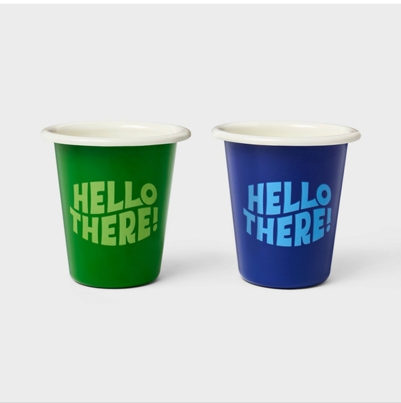 Tabitha Brown X Target Enamanked Metal Tumblers ~ Green Blue ~ Set Of 2 - Picture 2 of 12